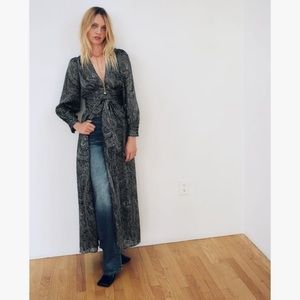 Zara NWT Long Paisley Print Dress, S